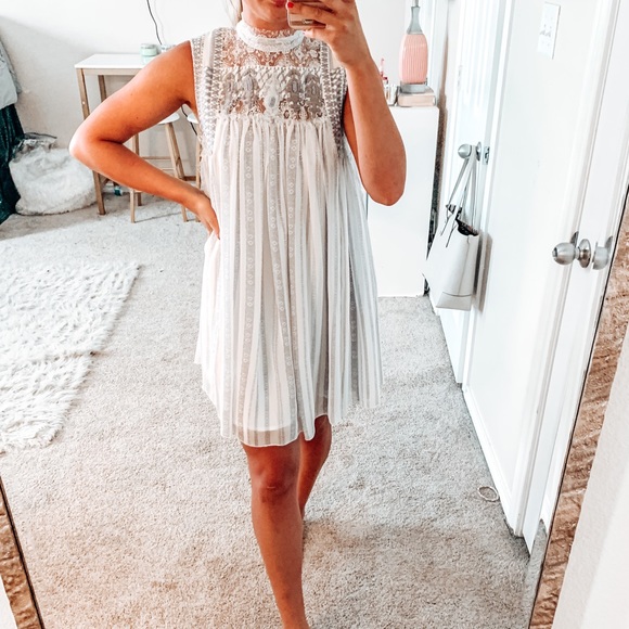 Free People Embroidered Lace Babydoll dress - Picture 1 of 14